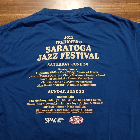 SARATOGA JAZZ FESTIVAL CONCERT T-SHIRT - LG // Music Band Tee Shirt NY 2023 - Picture 7 of 12